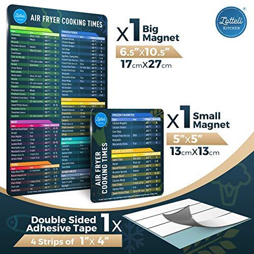 Air Fryer Magnetic Cheat Sheet Set, Air Fryer Accessories Cook Times, Black - Bild 3 von 7