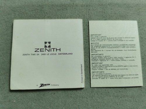 Zenith selten Vintage Garantie Rohling und Anleitung für Primer Modelle 70er - Bild 6 von 19