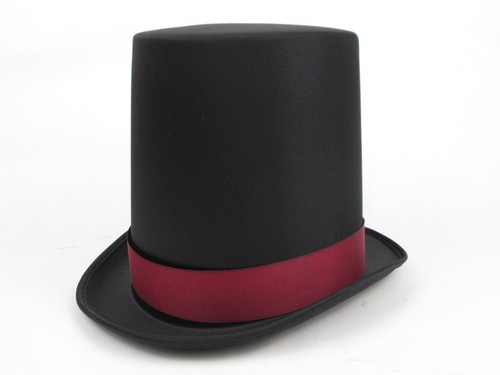 8" BLACK LINCOLN GENTLEMAN VICTORIAN RINGMASTER DICKENS COSTUME TALL TOP HAT - Picture 5 of 14