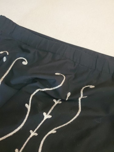 Embroidered Womens Skirt PL 14-16 Black White Lined Romantic Feminine Art - Picture 9 of 11