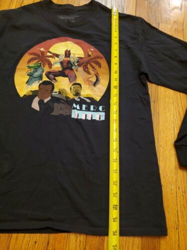 Merc Life Deadpool Long Sleeve Cotton Shirt Black Marvel Men's M Medium - Picture 3 of 6