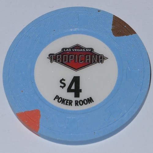 Tropicana - $4 Poker Room Casino Chip - LAS VEGAS - Rare!