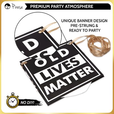 50th Birthday Banner – Pre-Strung Hilarious Abusive Balloon Decor, For Retirement, Over The Hill Party Supplies