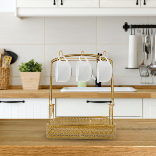 Soporte para tazas de café dorado para tazas de café platillo estante para tazas soporte para plato de té - Imagen 2 de 12