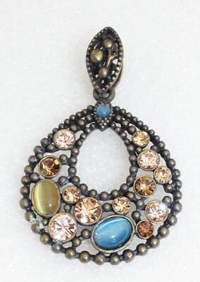Lia Sophia  INTO THE SUNSET Slide Cut Crystals Gold Tone