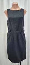 Banana Republic Women's Gray Tweed Knit Sleeveless Belted Pocket Dress Size 6
