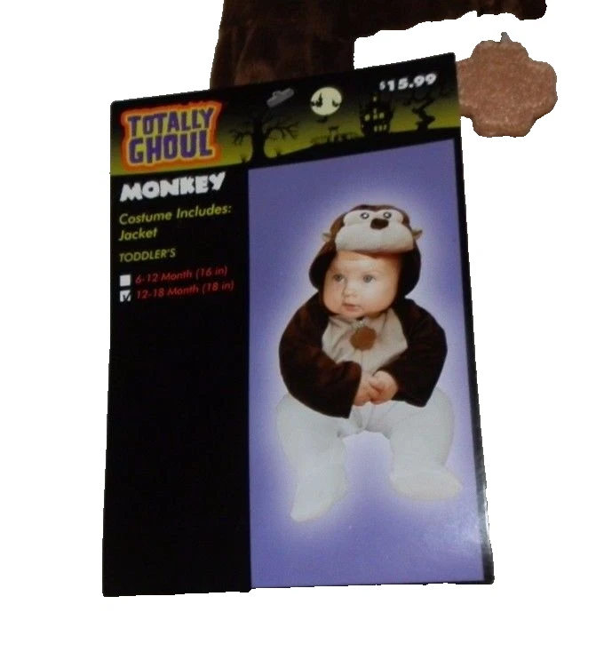 Niños o Niñas Talla 12-18 Meses Mono Chaqueta Halloween Disfraz Con Capucha Suave Foto 2 de 3