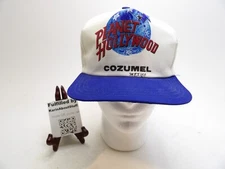 VTG Planet Hollywood Cozumel Mexico Flag Adjustable Snapback Hat Cap White Blue