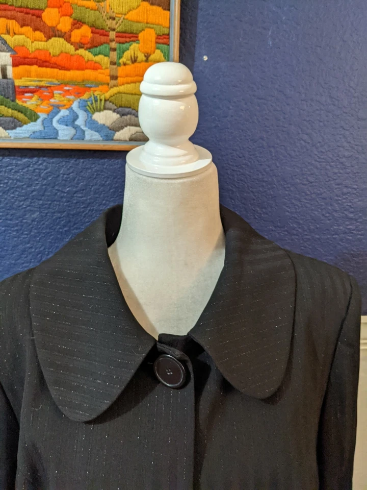 Mac & Jac Long Sleeve Collared Black Metallic Thread Blazer Jacket Sz 16 XXL - Image 2 of 4