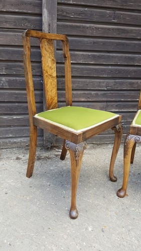 LOVELY MATCHING PAIR OF 1930's WALNUT BEDROOM CHAIRS - Picture 6 of 6
