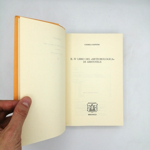 "IL IV LIBRO DEI METEOROLOGICA di ARISTOTELE" Carmela Baffioni, Bibliopolis 1981 - Picture 2 of 2