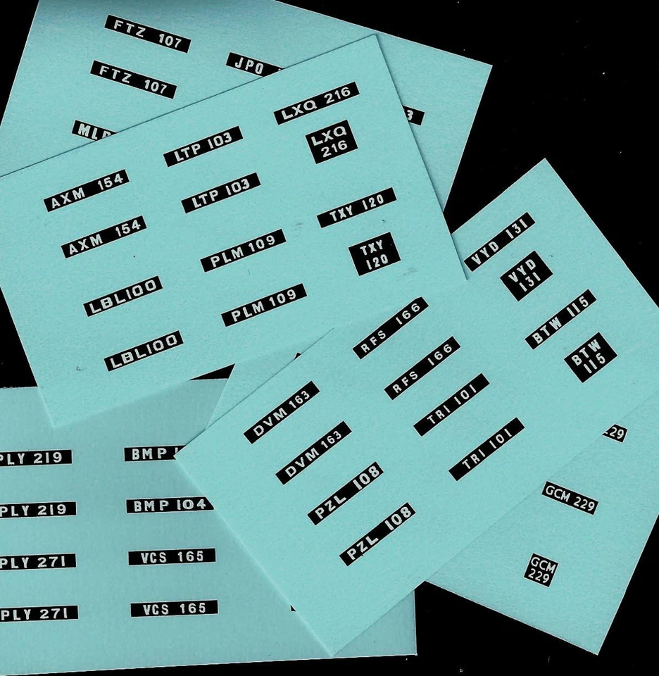 SPOT-ON NUMBER PLATE TRANSFERS/DECALS