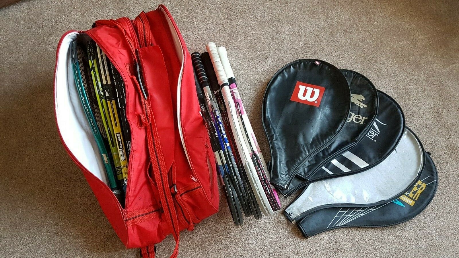 Lote de 10 raquetas de tenis de trabajo & Bolsa Lote de 10 raquetas de tenis de trabajo & Bolsa Hay más marcas de productos de alta calidad.