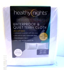 Healthy Nights Waterproof & Quiet Terry Cloth Mattress Protector King Size
