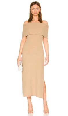 NWT CULT GAIA MINDA KNIT DRESS IN SAND SZ SMALL $418