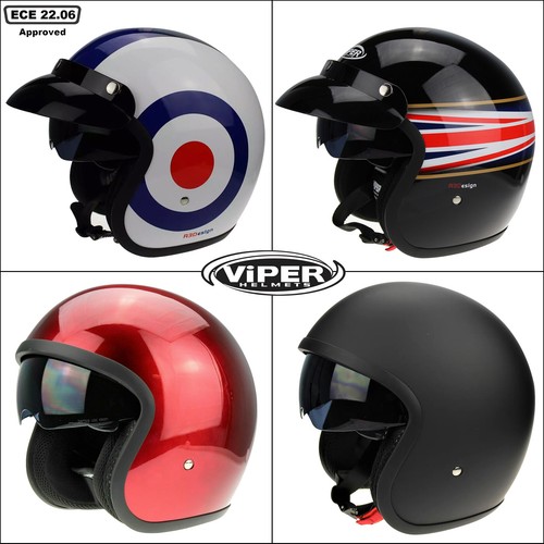 NEW VIPER RSV06 PLUS OPEN FACE MOTORBIKE MOTORCYCLE HELMET ECE 22.06 APPROVED - Picture 1 of 20