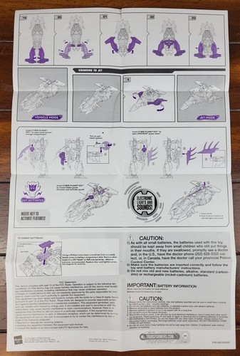 Transformers Cybertron Megatron Leader Class Instruction Sheet Hasbro 2005 - Picture 2 of 3