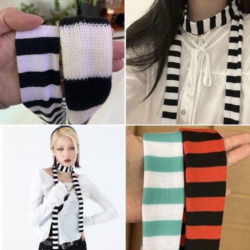 Summer Scarf for Women Travel Shopping Adult Stripe Pattern Scarfs for Y2k Girls - Picture 2 of 10