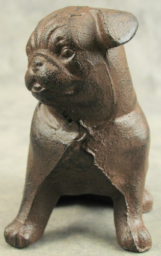 PUG Cast Iron HEAVY STATUE Dog DOORSTOP - Picture 4 of 5