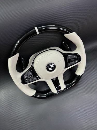 Original BMW X5 G05 Ivory White Heated Black Piano Custom Custom Steering Wheel - Picture 9 of 10