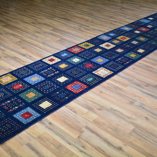 Hand-Knotted Modern Contemporary Gabbeh 100% Wool Rug (Size 2.6 X 13.10) Cwral-6 - Picture 3 of 10