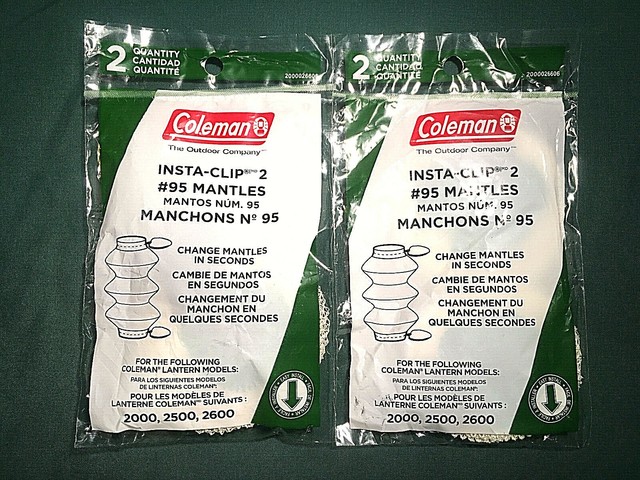 Coleman Insta-clip 2 #95 Mantles Gas Propane Camping Lanterns for sale online