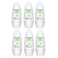 6 X Simple Soothing Anti-Perspirant Roll-on Deodorant For Sensitive Skin - 45ml