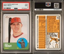 PSA 9 2012 Topps Heritage #207 Mike Trout Los Angeles Angels