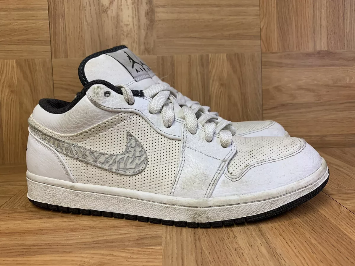RARE Nike Air Jordan 1 Phat Low White Anthracite Cement Gray Sz 8 338145 110