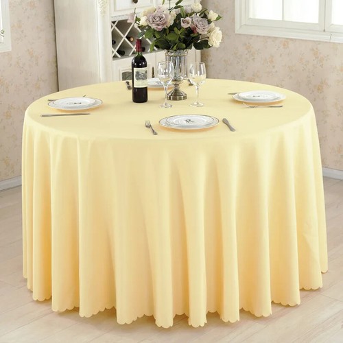 Round Tablecloth Solid Color Table Covers For Wedding Christmas Party Home Decor - Picture 16 of 44