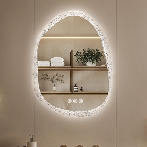 Specchio bagno con illuminazione antiappannamento 3 colori luce memo cornice alluminio - Foto 6 di 22