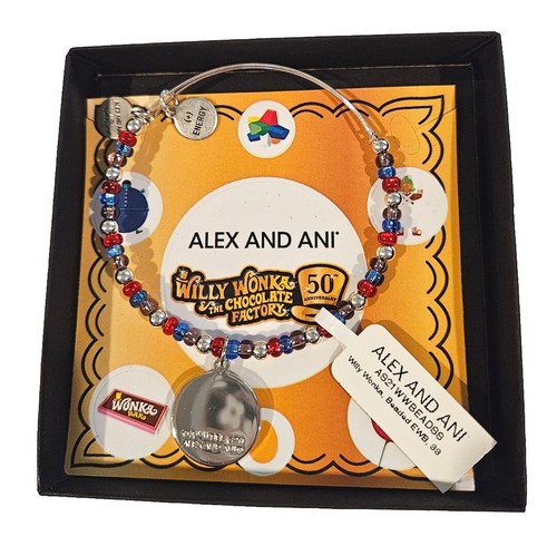 Willy Wonka Alex And Ani Beaded Charm Bangle 50 Anniversary Color Silver - Picture 3 of 7