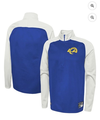 Los Angeles Rams Jacket XL New Era Authentic O-Line Pullover Half-Zip NWT NFL - Picture 2 of 2