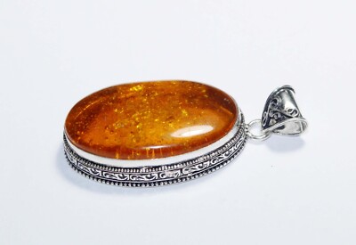 Top Amber Oval Shape Gemstone Handmade Pendant Jewelry Pendant Size 3 inches