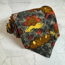 Vintage Mondo Di Marco Firenze Mens Silk Tie 3.5" x 57" Hand Made Italy Abstract