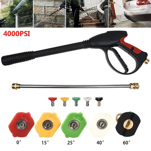 Pistola pulverizadora lavadora limpiadora de alta presión varita lanza boquilla puntas + manguera M22 de 25 pies - Imagen 7 de 12