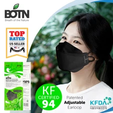 10 PCS KF94 BLACK Protective Face Mask Adult Adjustable KFDA Certified BOTN