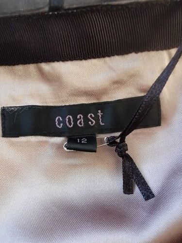 BNWT COAST Black Silk A Line Skirt, Size 12, frills, side zip, double lined, - Picture 9 of 13