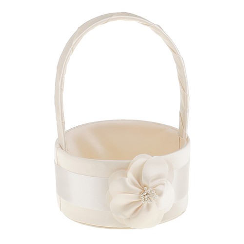 Blumenmädchen Korb weißer Blumenkorb, Hochzeits Korb Hochzeitsumzug - Bild 5 von 12