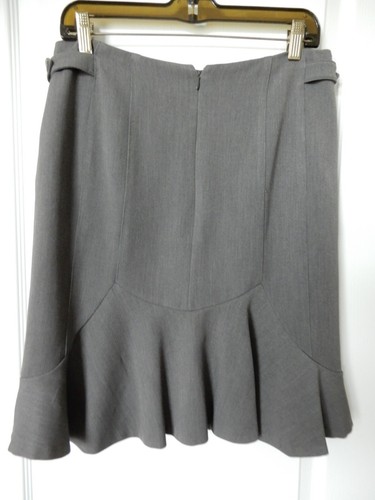 Worthington Women's Skirt Petite Size 8P Gray Ruffle Hem Lined - Picture 4 of 5
