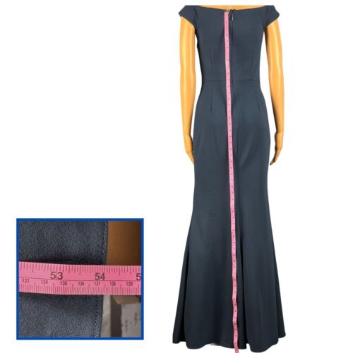 Azazie Nicolina Mermaid Square Neckline Stretch Crepe Dark Navy Dress Size A2 - Picture 3 of 8