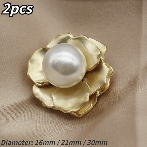 2PCS Floral Decor Shank Button Collar Stud for DIY Shirt Blouse Dress 16/21/30mm - Picture 2 of 7