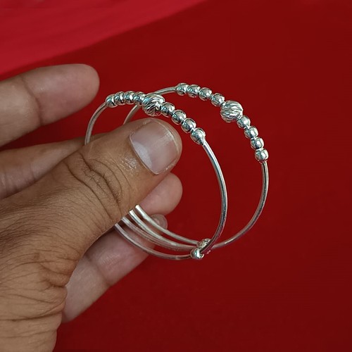 925 Sterling Silver Baby Cuff Bangle Adjustable Handmade Unisex Kids Jewelry - Picture 6 of 9