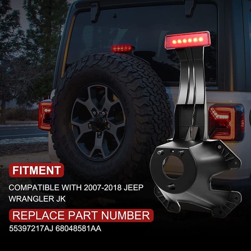 Spare Tire Mounting Bracket W/ Brake Light 55397217AJ For 2007-18 Jeep Wrangler - Foto 6 di 8