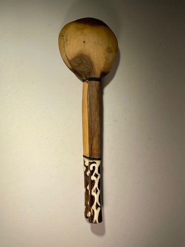 VTG Carved Wooden Fork and Spoon Wall Decor 12" Wood Enamel Handles Africa MCM - Picture 9 of 24