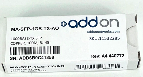 AddOn Meraki now Cisco MA-SFP-1GB-TX Compatible 1000Base-TX SFP Transceiver NEW!