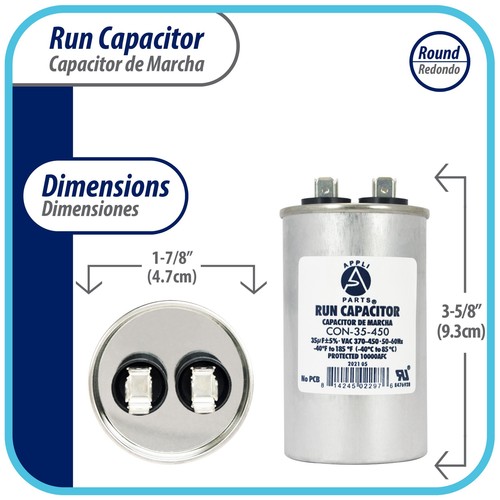 Appli Parts Run Capacitor for ac 35 Mfd uF (microfarads) 370 VAC or 450 VAC CBB6 - Picture 2 of 8