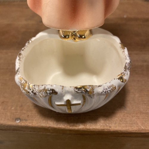 Vintage Basilika Engelsflügel und Heiligenschein Gott segne unser Haus Weihwasserbrunnen - Bild 4 von 9