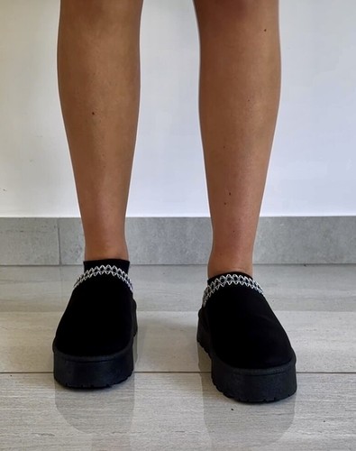 Damen Geflochten Plateau Slipper Pantolette Warm Komfort Flauschig In Outdoor Hausschuhe - Bild 10 von 32