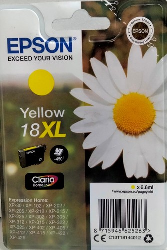 Epson Multipack (4) 18XL Original - Black Cyan Yellow and Magenta OVP 18 Genuine - Afbeelding 5 van 15